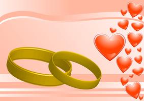 rings on the pink background and hearts