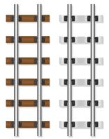 railway rails wooden and concrete sleepers vector illustration