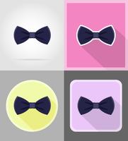 blue bow tie for men a suit flat icons vector illustration