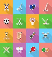 sport equipment flat icons illustration vector