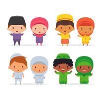 Cartoon Muslim Children  vector