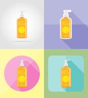 sun cream flat icons vector illustration