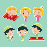 Cartoon Muslim Children  vector