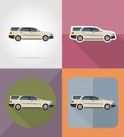 coche transporte iconos planos vector illustration