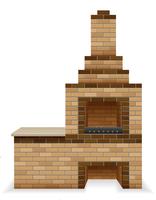 barbecue oven built of bricks vector illustration