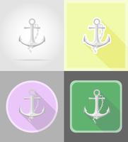 anchor flat icons vector illustration