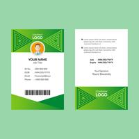 Green ID card vector