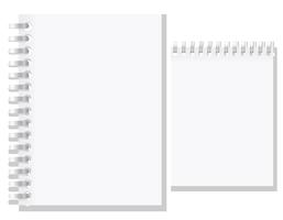 conjunto de ilustración vectorial blanco cuaderno en blanco vector