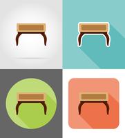conjunto de muebles iconos planos vector illustration