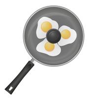 fried eggs in a frying pan vector illustration