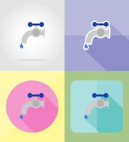 drinking water flat icons vector illustration