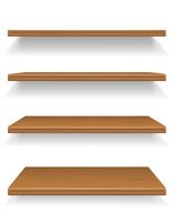 wooden shelves vector illustration