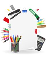 stationery set icons vector illustration