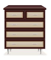 modern wooden furniture chest of drawers vector illustration