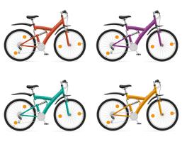 Bicicletas deportivas con la ilustración de vector de amortiguador trasero