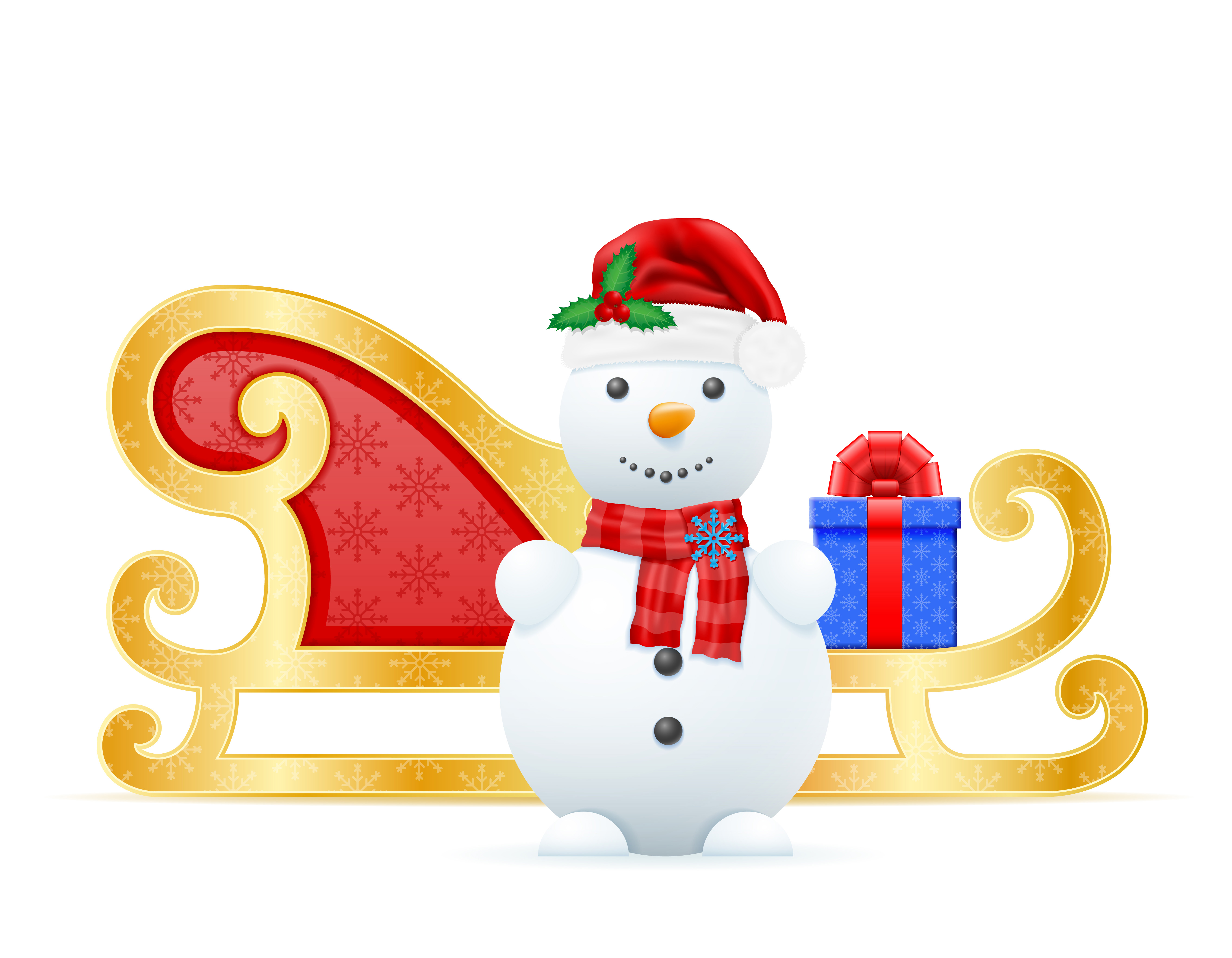 Christmas Sledges Santa Claus Vector Illustration Download Free