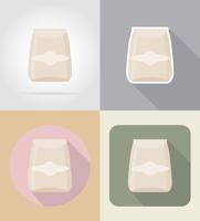 packaging for products food and objects flat icons vector illustration