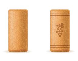 corcho de corcho para la ilustración de vector de botella de vino