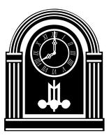reloj viejo retro vintage icono stock vector ilustración negro contorno silueta