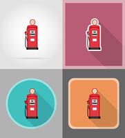 red gasoline filling flat icons vector illustration