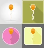 Iconos planos de globo naranja vector illustration
