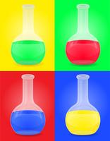 Tubo de ensayo de vidrio con ilustración de vector líquido de color