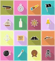 pirate flat icons vector illustration