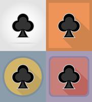 Club tarjeta juego casino iconos planos vector illustration