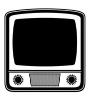 tv old retro vintage icon stock vector illustration black outline silhouette