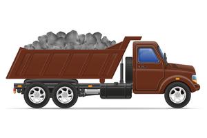 cargo truck delivery and transportation of construction materials concept vector illustration