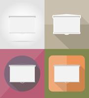 projection screen flat icons vector illustration