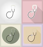 Objetos médicos y equipo iconos ilustración plana vector