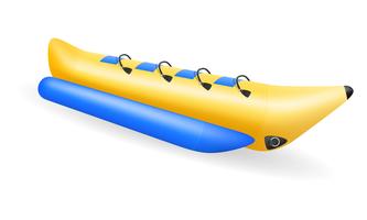 banana inflatable boat for water amusement vector illustration