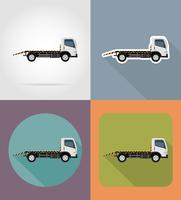 tow truck for transportation faults and emergency cars flat icons vector illustration