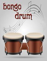 bongo drums musical instruments stock vector illustration