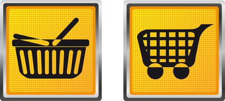 iconos carrito de compras y carretilla para la ilustración de vector de diseño