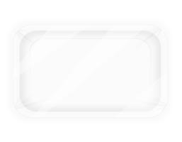 white plastic container packaging for food vector illustration