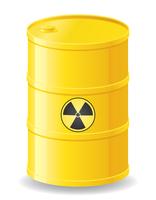 yellow barrel of radioactive waste vector illustration