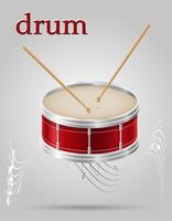 drum musical instruments stock vector illustration