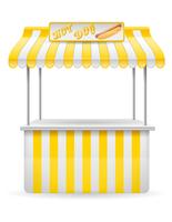 street food stall hotdog vector illustration