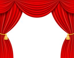 red theatrical curtain vector illustration