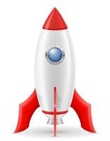 space rocket retro spaceship vector illustration