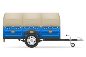 Remolque de coche para el transporte de mercancías ilustración vectorial vector