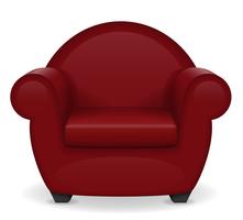 red armchair furniture vector illustration