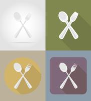 spoon with fork objects and equipment for the food vector illustration
