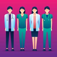 Medical Characters Standing Together vector