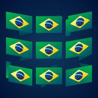 Brazil Ribbon Flag Vector Template Design Illustration