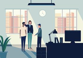 Office Workplace in Flat Style vector