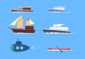 Water Transportation Clipart Vector Set