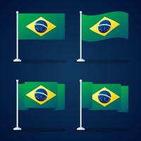 Brazil Flag Vector Element Set